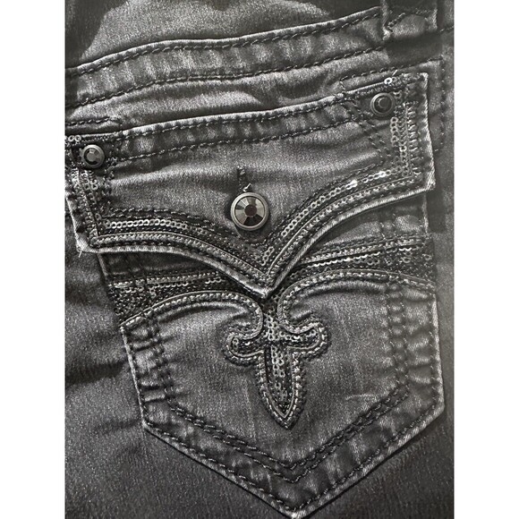 Rock Revival 'Celine' Black Skinny Jeans - Size Women's 29 (Inside Seem 32/33) - Picture 11 of 11